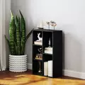HOMCOM 2-Tier Bookshelf with 5 Compartments - Black - 8