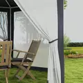 Outsunny 4M Hexagon Gazebo, Netting Party Tent, Patio Canopy Outdoor Event Shelter for Activities, Shade Resistant, Dark Grey - 8