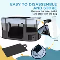 PawHut Foldable Dog Pen with Storage Bag for Indoor/Outdoor Use, Portable Pet playpen, with Ground Stakes - Grey - 6