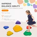 AIYAPLAY 6-Piece Heart-Shaped Kids Balance Stepping Stones and Motor Skills, Multicoloured - 4