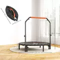 HOMCOM 48" Foldable Mini Fitness Trampoline, with Adjustable Foam Handle, Orange - 3