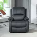 HOMCOM Microfibre Manual Reclining Armchair, with Footrest - Black - 8