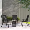 Outsunny Set of Four Folding Rattan Seat Chairs - Black - 2