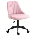 Vinsetto Velvet-Feel Armless Office Chair - Pink - 1