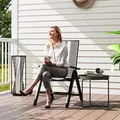 Outsunny Rattan Reclining Garden Chairs - Black - 2