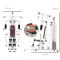 HOMCOM Multifunction Home Gym Weight Training Workout Station Fitness Strength Machine, White - 3
