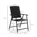 Outsunny Set of Four Folding Rattan Seat Chairs - Black - 3