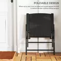 Outsunny Set of Four Folding Rattan Seat Chairs - Black - 6
