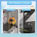 PawHut Gerbil Cage Dwarf Hamster Cage, with Deep Glass Bottom, Tunnels, Hut, Exercise Wheel, 60 x 40 x 57cm - 7