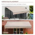 Outsunny Awning Canopy Manual Retractable Porch Sun Shade Shelter 3 x 2m Beige - 5