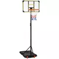 SPORTNOW Height Adjustable Basketball Hoop and Stand with Firm Backboard and Weighted Base, Portable Wheels, Yellow - 1