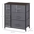 HOMCOM Chest of Drawers with 7 Drawers, Fabric Drawers with Large Storage Space, Drawers Dresser with Metal Frame, Adjustable Feet for Bedroom Living Room, Dark Grey - 3
