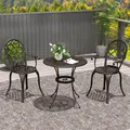 Outsunny Three-Piece Elegant Aluminium Garden Set - Bronze Tone - 2
