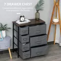 HOMCOM Chest of Drawers with 7 Drawers, Fabric Drawers with Large Storage Space, Drawers Dresser with Metal Frame, Adjustable Feet for Bedroom Living Room, Dark Grey - 4