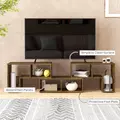 HOMCOM Three-Block Modular TV Stand - Rustic Brown - 7