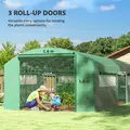 Outsunny 19 x 9.8ft Walk-In Polytunnel Greenhouse - Green - 4
