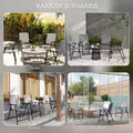 Outsunny Set of Four Folding Rattan Seat Chairs - Grey - 7