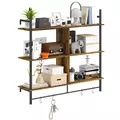HOMCOM Three-Tier Floating Shelf - Brown/Black - 1