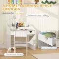 AIYAPLAY Children Study Table and Chair, Kids Desk and Chair Set with Storage, Pull-Out Drawer, for Ages 3-6 Years, Grey - 7