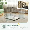 PawHut Foldable Dog Crate with 2 Doors with Tray, Soft Cushion, for Small Dogs, 75 x 49 x 53 cm, Black - 5