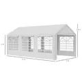 Outsunny 6m x 3m Garden Gazebo Marquee Wedding Shelter Level 4 Wind Protection, White - 3