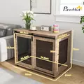 PawHut Dog Crate Furniture with Sliding Door for Large Dogs, Walnut Brown - 3
