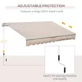 Outsunny Awning Canopy Manual Retractable Porch Sun Shade Shelter 3 x 2m Beige - 6