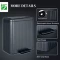 HOMCOM 40L Dual Compartment Rubbish Bin, with Soft-Close Lid - Black - 7