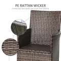 Outsunny 4 PC Rattan Chair Set, Patio Sofa Chairs Set, Cushioned Outdoor Rattan Furniture - 7