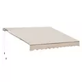 Outsunny Manual Retractable Awning, 3x2.5 m-Ivory White - 1