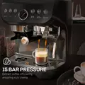 HOMCOM 15 Bar Coffee Machine, with Adjustable Grind, Steamer and Accessories - Black - 6