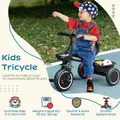 AIYAPLAY Kids Trike for 2-5 Years with Adjustable Seat, Pedal, Baskets, Black - 4