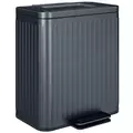 HOMCOM 40L Dual Compartment Rubbish Bin, with Soft-Close Lid - Black - 1