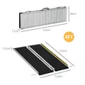 HOMCOM Wheelchair Ramp, 122L x 73Wcm, 272KG Capacity, Folding Aluminium Threshold Ramp with Non-Skid Surface, Transition Plates Above and Below for Home, Steps, Stairs, Curbs, Doorways - 3