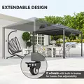 Outsunny 3 x 3 or 3 x 6m Garden Gazebo with Extendable Awning and Wheels, UPF30+ Outdoor Metal Gazebo Canopy Shelter for BBQ, Event, Party - 4