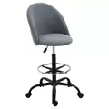 Vinsetto Ergonomic Drafting chair Adjustable Height w/ 5 Wheels Padded Seat Footrest 360° Swivel Freely Comfortable Versatile Use For Home Office - Grey - 1