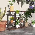 Outsunny Four-Tier Wooden Shelf Plant Stand - 2