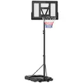 SPORTNOW 2.3-3.05m Basketball Hoop and Stand, with Weighted Base, Wheels, Black - 1