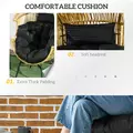 Outsunny String Rattan Egg Chair, with Padded Seat Cushion - Sand/Black - 4