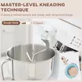 HOMCOM Stand Mixer, 5L Food Mixer for Baking, 6 Speeds and Pulse Setting, 1400W Cake Electric Kitchen Mixer with Dough Hook, Whisk, Stainless Steel Bowl, Splash Guard, Beater, White - 5
