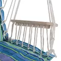 Outsunny Hanging Rope Chair with Soft Padded Seat & Backrest, Portable Garden Hammoc Chair with Wooden Support Bar, Armrests, Cotton Cloth, Footrest, for Patio & Tree, Blue - 8