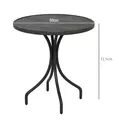Outsunny Φ66cm Galvanised Steel Garden Table - Grey - 3