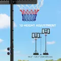SPORTNOW 2.3-3.05m Basketball Hoop and Stand, with Weighted Base, Wheels, Black - 4