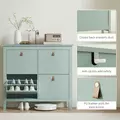 HOMCOM Modern Four-Drawer Shoe Cabinet - Green - 7