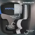 SPORTNOW Boxing Headguard w/ Adjustable Strap for Sparring, Kickboxing, MMA, Blue/Black - 7