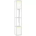 HOMCOM Duo Light Floor Shelves - White - 1