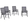 Outsunny Set of Four Folding Garden Chairs - Charcoal Grey - 1