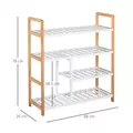 HOMCOM 4 Tier Shoe Racks Storage Stand Shelf Organizer Wood Frame 78 x 68 x 26 cm Hallway Furniture - 3
