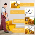 HOMCOM Mop Bucket with Wringer Set on Wheels for Floor Cleaning, 20 Litre Side Press Wringer with Handle and Mop, Yellow - 6