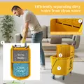 HOMCOM Mop Bucket with Wringer Set on Wheels for Floor Cleaning, 20 Litre Side Press Wringer with Handle and Mop, Yellow - 5